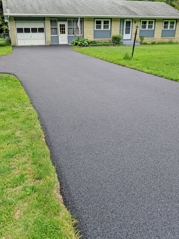 Newly Paved Asphalt Driveway